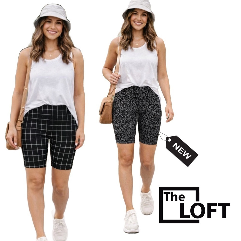 NWT Loft Sculpt Bike shorts checkered & leopard available, size XL